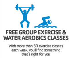 Free group exercise and water aerobics classes