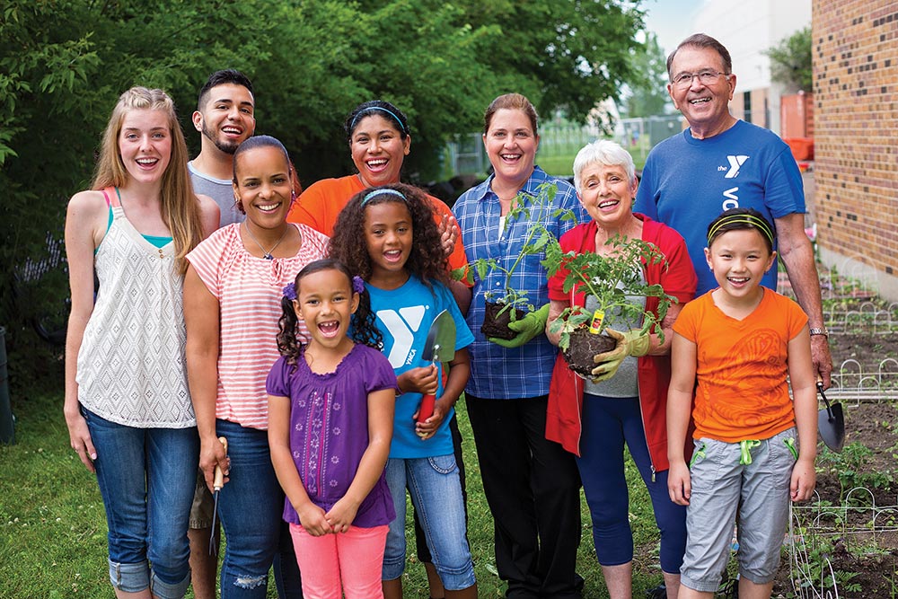 Group of people at community garden