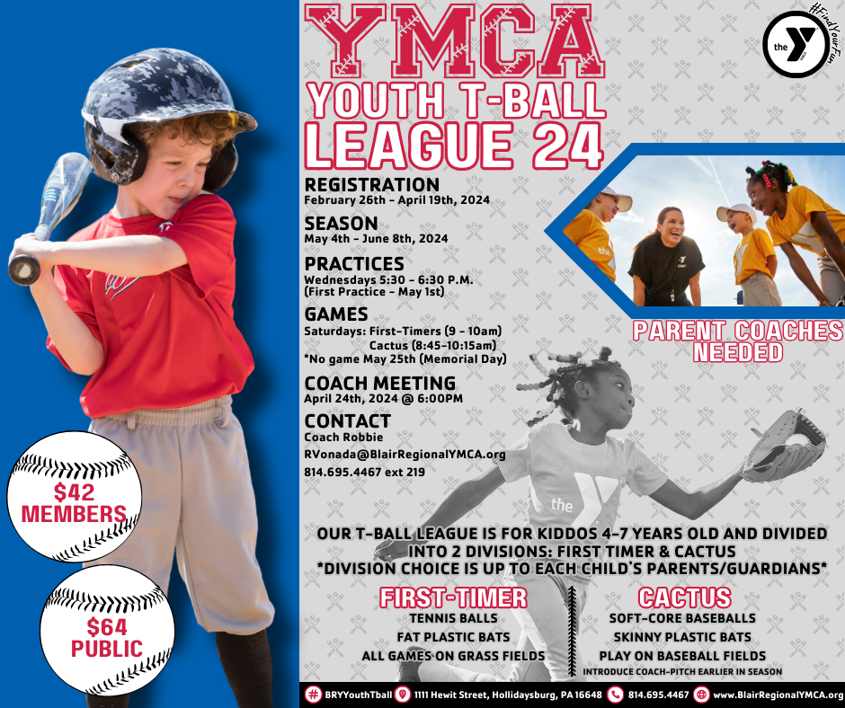 Youth TBall League BLAIR REGIONAL YMCA Hollidaysburg, PA